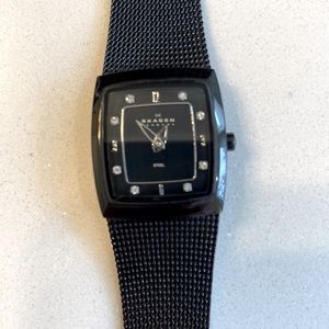 Skagen Women’s black mesh dress watch